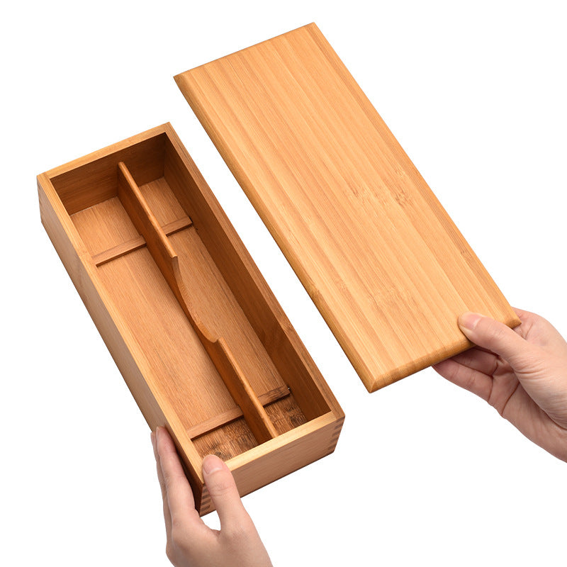 Japanese style chopsticks box with lid hotel spoon Fork tableware storage box lettering kitchen supplies compartment chopsticks basket