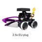 Binocular Surgical Magnifier Headlamp with 2.5x/3.5x Lenses, 5W 3D Clip-On LED Headlight for Dental