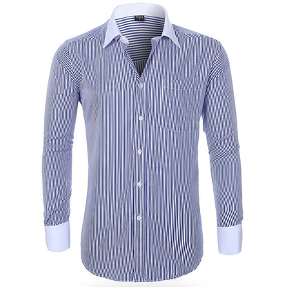 Cross-border Hot Sale Amazon Shirt Men's Casual Spring and Summer ebay Business Men's French Cufflinks plus size Men's Shirt