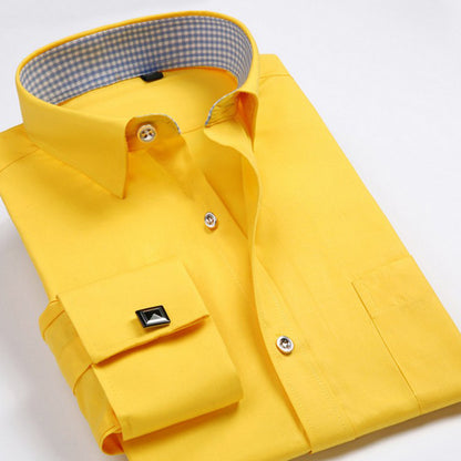 Cross-border Hot Sale Amazon Shirt Men's Casual Spring and Summer ebay Business Men's French Cufflinks plus size Men's Shirt