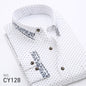 New Men's Printed Long-Sleeved Shirt, Korean Style Slim Fit, Youth Fashion, Casual and Versatile Shirt, Cross-Border Bestseller in Europe and America