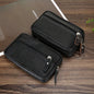 Men's Large Space Zipper Leather Waist Bag Mobile Phone Bag Multi-Functional Double Layer Soft Leather Belt Card Holder 6inch / 6.5inch