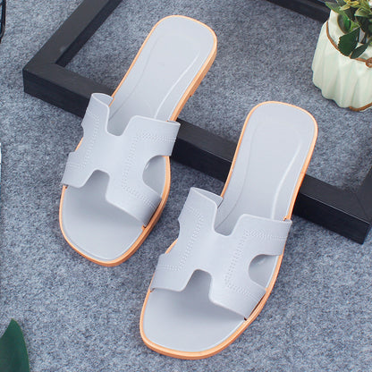 New Style Slippers for Women Summer Outer Wear K-Style Ins Popular Shrimp Skin Fashion Slippers Aliexpress Amazon Wholesale