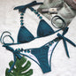 2022 European and American Sexy Bikini Plain Women's Split Strap Luxury Diamond Swimsuit Metal Chain Accessories Swimsuit