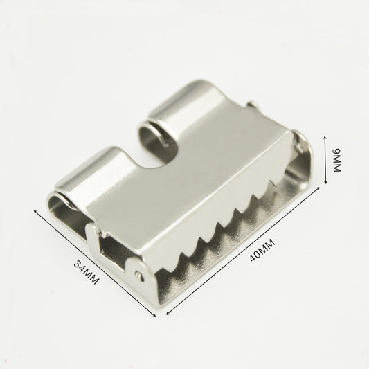 Belt head connection iron clip plate buckle multi-purpose clip pin buckle belt accessories 40mm smooth buckle belt linker
