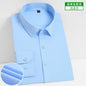 Stretch Comfortable Shirt Men's Long-Sleeved Business Professional Dress Non-Ironing Slim-Fit Korean Style Shirt Interview Pure White Shirt