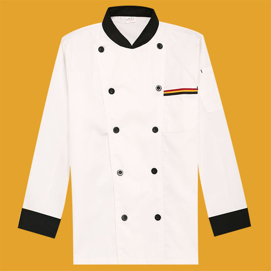 Restaurant and Cafeteria Back Kitchen Chef Work Clothes Long-Sleeved Work Clothes for Men Hotel Restaurant Chef Clothes Short-Sleeved Custom-Made for Men