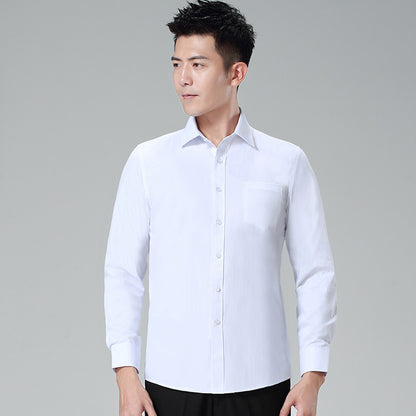 Men's Long-Sleeved White Shirt Autumn and Winter Loose Bottoming Business Formal Wear Korean Style Trbottomyy Casual Shirt Blue Inch Shirt