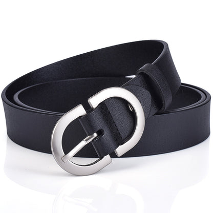 New ladies belt leather cowhide belt buckle Joker casual retro pants with a generation of factory outlets