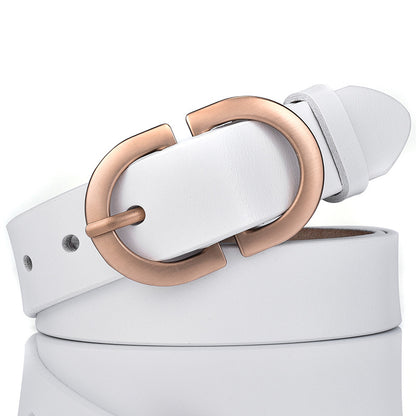 New ladies belt leather cowhide belt buckle Joker casual retro pants with a generation of factory outlets