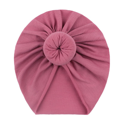 European and American New Style Baby Pullover Hat, Cute Solid Color Donut Baby Hat, Thin and Comfortable Baby Hat for All Seasons