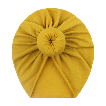 European and American New Style Baby Pullover Hat, Cute Solid Color Donut Baby Hat, Thin and Comfortable Baby Hat for All Seasons