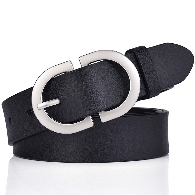 New ladies belt leather cowhide belt buckle Joker casual retro pants with a generation of factory outlets