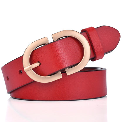New ladies belt leather cowhide belt buckle Joker casual retro pants with a generation of factory outlets