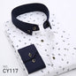 New Men's Printed Long-Sleeved Shirt, Korean Style Slim Fit, Youth Fashion, Casual and Versatile Shirt, Cross-Border Bestseller in Europe and America