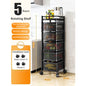 360° Rotating Storage Rack Kitchen Organizer Vegetable Basket Removable Cart Trolley Shelf 94cm