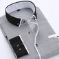 Slim-fit Business Dress Men's Shirt Fashionable Printed Thin Casual Shirt Youth Long-sleeved Fashionable All-match Top for Men