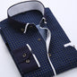 Slim-fit Business Dress Men's Shirt Fashionable Printed Thin Casual Shirt Youth Long-sleeved Fashionable All-match Top for Men