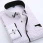 Slim-fit Business Dress Men's Shirt Fashionable Printed Thin Casual Shirt Youth Long-sleeved Fashionable All-match Top for Men