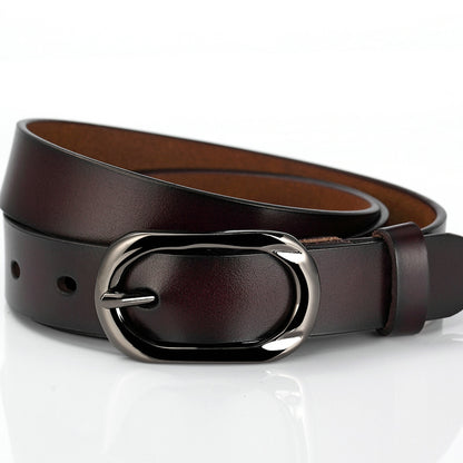 New Women's Cowhide Belt Pin Buckle Genuine Leather Belt Casual Fashion Thin Trouser Belt Manufacturer Wholesale Dropshipping