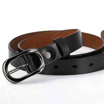 New Women's Cowhide Belt Pin Buckle Genuine Leather Belt Casual Fashion Thin Trouser Belt Manufacturer Wholesale Dropshipping