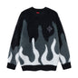 Color blocking patchwork faux mink fur round neck sweater