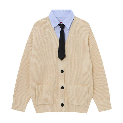 Fake two cardigans and sweaters for men