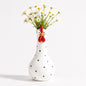 Hand-Painted Rooster Vase Sculpture | Long Neck Cartoon Rooster Decor with Colorful Polka Dots | Waterproof Resin Home Accent