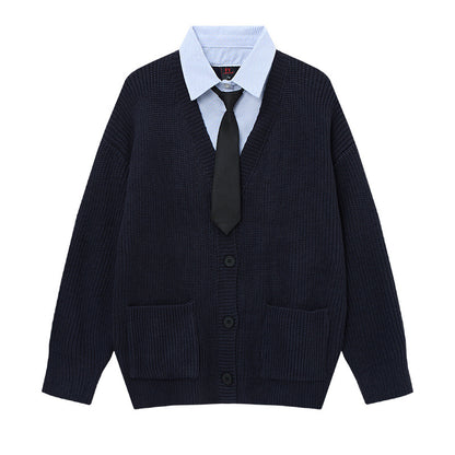 Fake two cardigans and sweaters for men