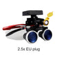 Binocular Surgical Magnifier Headlamp with 2.5x/3.5x Lenses, 5W 3D Clip-On LED Headlight for Dental