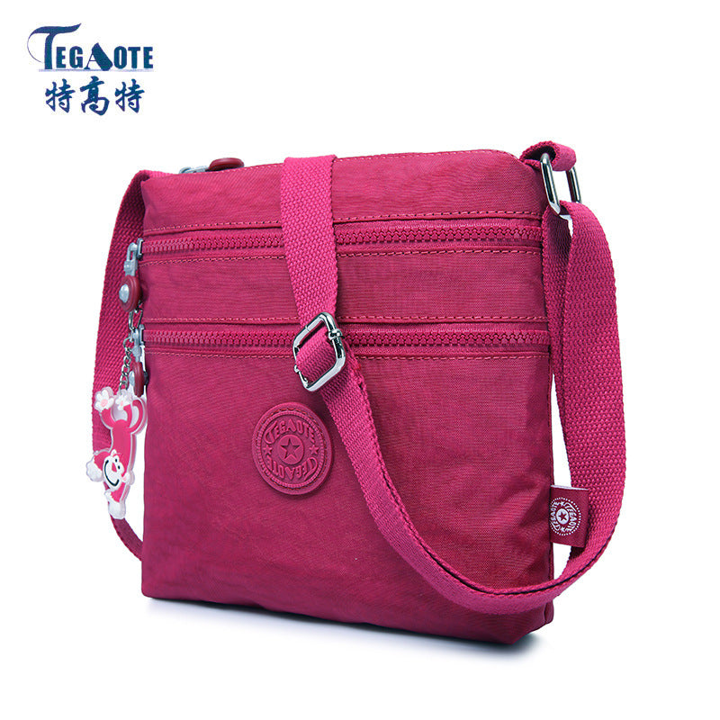 Tigaotte One-Shoulder Cross-Body Bag, Lightweight Water-Repellent Nylon Casual Fashion Versatile Canvas Bag