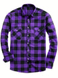 24 Years Amazon Explosions Men's Plaid Shirt Double Pocket Flannel Casual Plaid Shirt