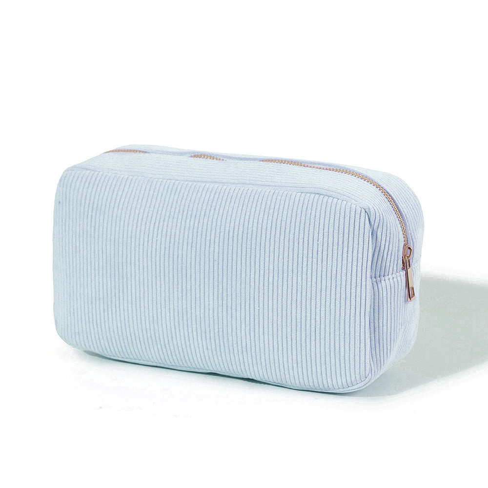 Feihong Cross-border Vertical Stripe Storage Bag Corduroy High-value Cosmetic Bag Portable Wash Bag Large Capacity Cosmetic Bag