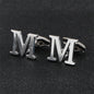 Cross-Border Specially Designed for Silver 26 English Letters Glossy Men's Cufflinks Manufacturer Wholesale Personalized French Shirt Cufflinks