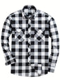 24 Years Amazon Explosions Men's Plaid Shirt Double Pocket Flannel Casual Plaid Shirt