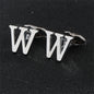 Cross-Border Specially Designed for Silver 26 English Letters Glossy Men's Cufflinks Manufacturer Wholesale Personalized French Shirt Cufflinks