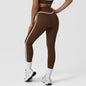 Cross-border Naked Contrast High Waist Yoga Pants Quick-drying Running Fitness Ankle-length Pants Outer Wear Tight Hip-lifting Sports Pants