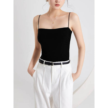 2026 New Style Pleated Camisole with Chest Pads, Integrated Bra, and Outerwear for Women in Summer
