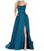 2023 Amazon European and American cross-border new bridesmaid dress long dress small tail strap solid color banquet evening dress