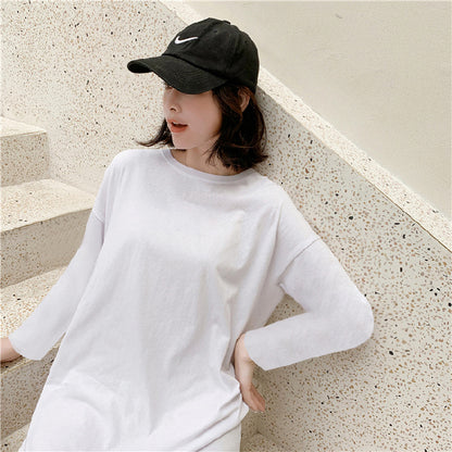 Spring and Summer Short-Sleeved Korean Internet Celebrity Lazy Maxi Skirt Elegant Dress Loose Large Size Women's Long T-Shirt Home Wear