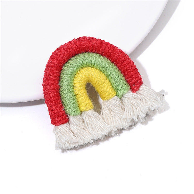 Fabric Ethnic Style Tassel Rainbow Pendant Pendant Cute Children Handmade DIY Keychain Bag Accessories Woven