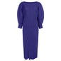 Miyake Simple and Comfortable Casual Dress for Women 2026 Spring Slim Fit Long-Sleeve Mid-Length A-Line Dress