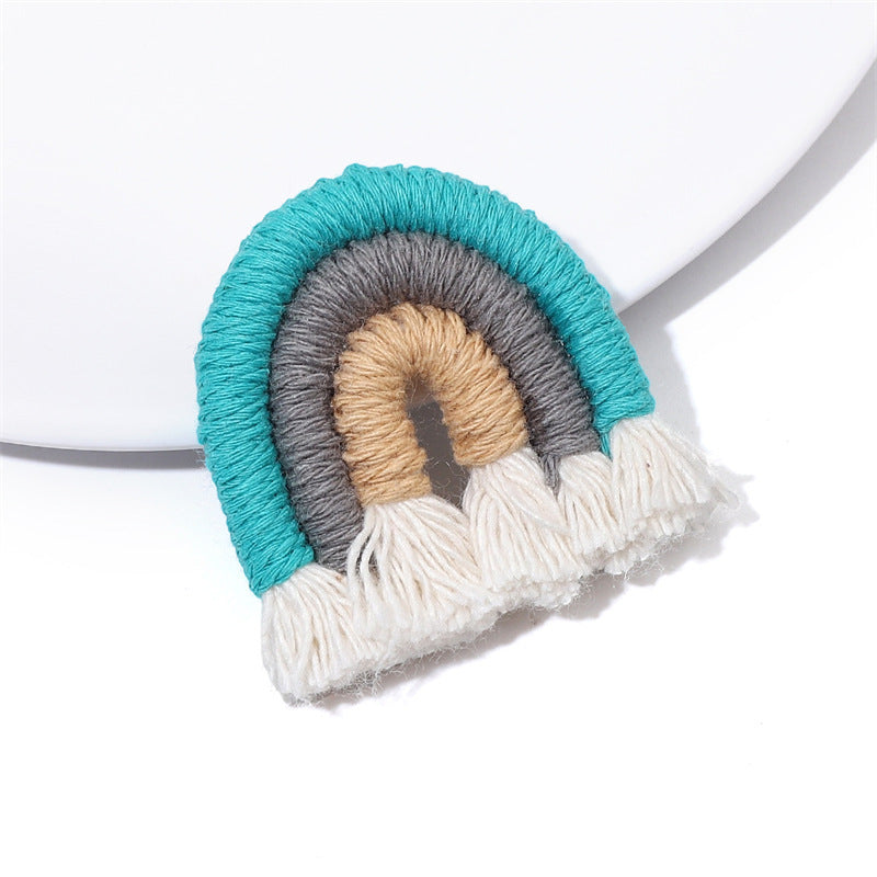 Fabric Ethnic Style Tassel Rainbow Pendant Pendant Cute Children Handmade DIY Keychain Bag Accessories Woven