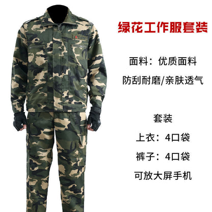 Spring and Autumn Camouflage Clothing Men's Suit Site Wear-resistant Dirty-resistant Labor Protection Work Clothes Auto Repair Machine Repair Welding Suit