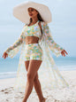 Mingyi New High-end European and American Fashion Sexy Women's Three-piece Bikini BIKINI Multicolor Printed Women's Swimsuit