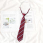 Japanese JK Academic Style Brown Retro Tie Female Lazy Wine-Free Red Shirt Accessories All-Match Black Stripe