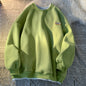 Green sweater men's and women's Hong Kong style spring and autumn top new oversize fake two-piece coat top couple wear lazy