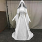 Cross-Border 2022 Women's Cos Clothing Medieval Retro Style Wedding Dress 4-Color Hooded Waist Dress Cosplay