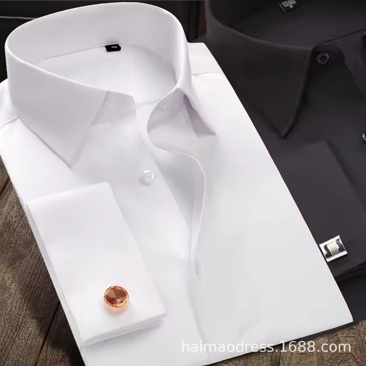 Cross-border Hot Sale Amazon Shirt Men's Casual Spring and Summer ebay Business Men's French Cufflinks plus size Men's Shirt