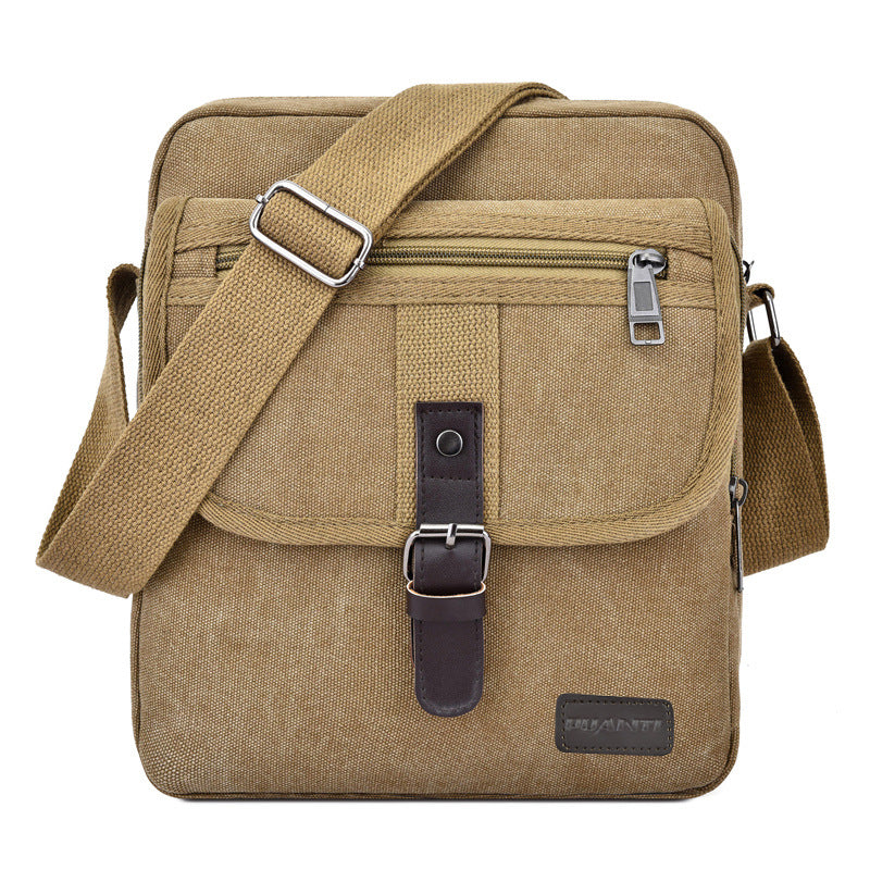 Cross-border New Canvas Bag Men's Shoulder Bag Fashion Casual Canvas Bag Men's Crossbody Backpack Shoulder Bag